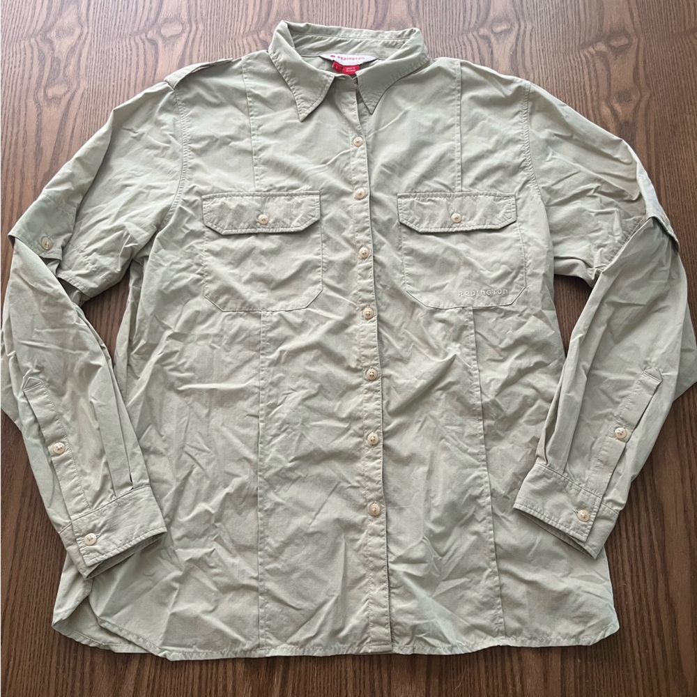 Women's Redington Khaki Vented Button-Up Shirt size Large